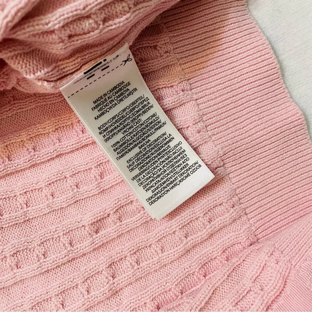 Ralph Lauren Baby Girls Cable Cardigan Sweater French Pink 3mo GUC $50